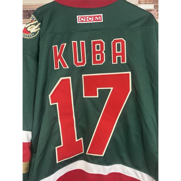 Vintage Minnesota Wild NHL Jersey Large #17 Kuba CCM Green - Picture 6 of 6